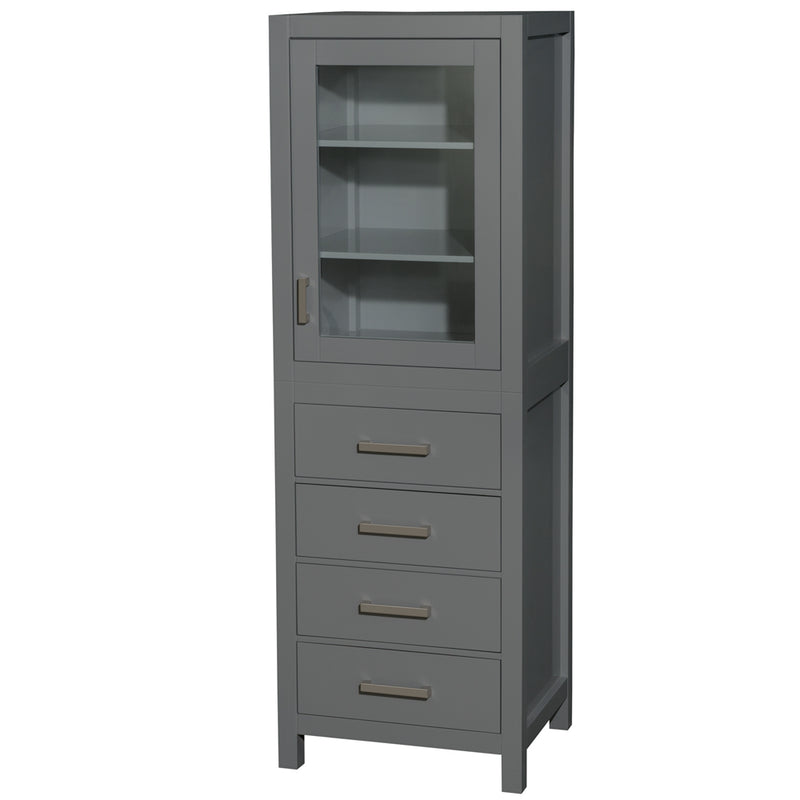 Wyndham Sheffield 80" Double Bathroom Vanity In Dark Gray with No Countertop No Sink and 70" Mirror WCS141480DKGCXSXXM70