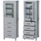 Wyndham Sheffield 24" Linen Tower In Gray with Shelved Cabinet Storage and 4 Drawers WCS1414LTGY