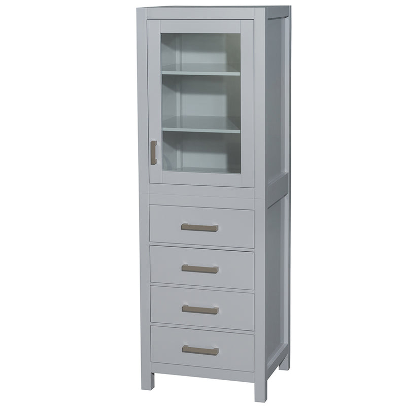 Wyndham Sheffield 60" Double Bathroom Vanity In Gray with No Countertop No Sinks and 24" Mirrors WCS141460DGYCXSXXM24