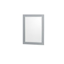 Wyndham Sheffield 80" Double Bathroom Vanity In Gray with White Cultured Marble Countertop Undermount Square Sinks and 24" Mirrors WCS141480DGYWCUNSM24