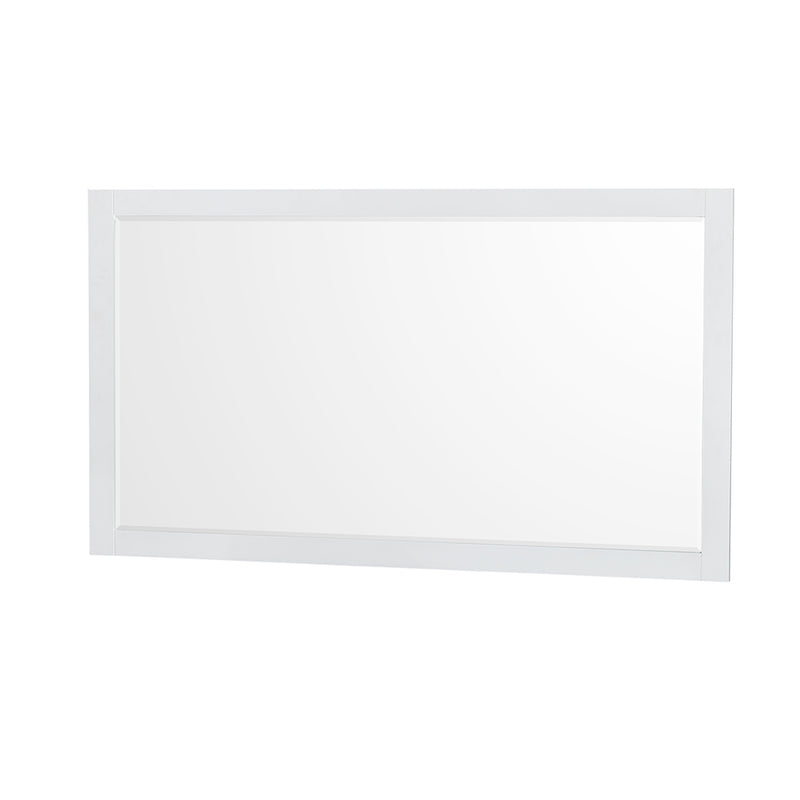 Wyndham Sheffield 60" Single Bathroom Vanity In White with Carrara Cultured Marble Countertop Undermount Square Sink and 58" Mirror WCS141460SWHC2UNSM58