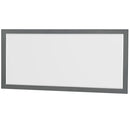 Wyndham Sheffield 72" Double Bathroom Vanity In Dark Gray with White Cultured Marble Countertop Undermount Square Sinks and 70" Mirror WCS141472DKGWCUNSM70