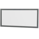 Wyndham Sheffield 80" Double Bathroom Vanity In Dark Gray with White Carrara Marble Countertop Undermount Square Sinks and 70" Mirror WCS141480DKGCMUNSM70