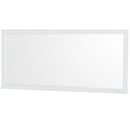 Wyndham Sheffield 72" Double Bathroom Vanity In White with White Cultured Marble Countertop Undermount Square Sinks and 70" Mirror WCS141472DWHWCUNSM70