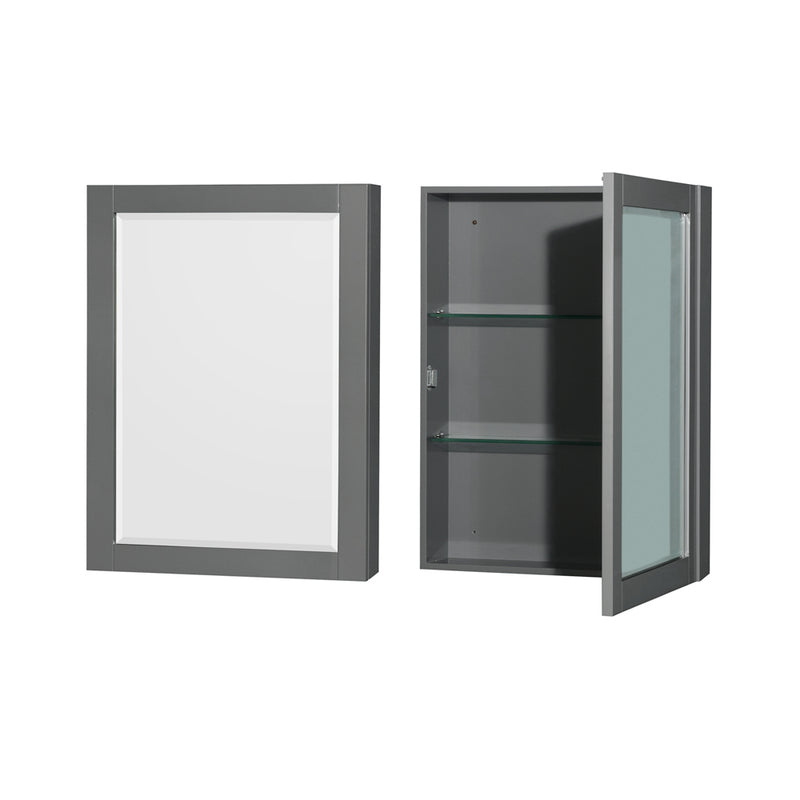 Wyndham Sheffield 72" Double Bathroom Vanity In Dark Gray with White Carrara Marble Countertop Undermount Oval Sinks and Medicine Cabinets WCS141472DKGCMUNOMED