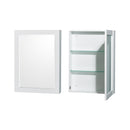 Wyndham Sheffield 48" Single Bathroom Vanity In White with Carrara Cultured Marble Countertop Undermount Square Sink and Medicine Cabinet WCS141448SWHC2UNSMED
