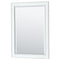 Wyndham Deborah 60" Double Bathroom Vanity In White with White Cultured Marble Countertop Undermount Square Sinks Brushed Gold Trims and 24" Mirrors WCS202060DWGWCUNSM24