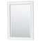 Wyndham Deborah 80" Double Bathroom Vanity In White with White Cultured Marble Countertop Undermount Square Sinks Brushed Gold Trims and 24" Mirrors WCS202080DWGWCUNSM24