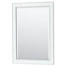 Wyndham Deborah 60" Double Bathroom Vanity In White with No Countertop No Sinks and 24" Mirrors WCS202060DWHCXSXXM24