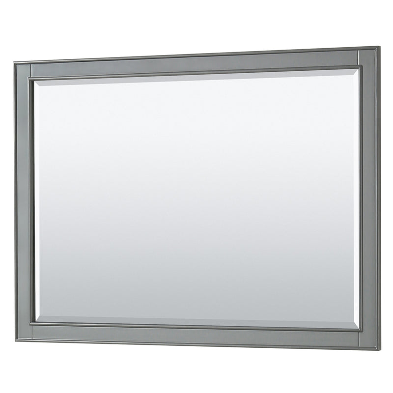 Wyndham Deborah 48" Single Bathroom Vanity In Dark Gray with White Carrara Marble Countertop Undermount Square Sink and 46" Mirror WCS202048SKGCMUNSM46