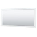 Wyndham Deborah 72" Double Bathroom Vanity In White No Countertop No Sink and 70" Mirror WCS202072DWHCXSXXM70