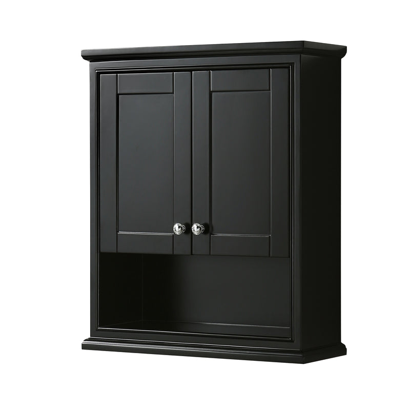 Wyndham Deborah 80" Double Bathroom Vanity In Dark Espresso No Countertop No Sink and 70" Mirror WCS202080DDECXSXXM70