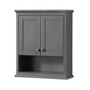 Wyndham Deborah 60" Double Bathroom Vanity In Dark Gray with No Countertop No Sinks and 24" Mirrors WCS202060DKGCXSXXM24