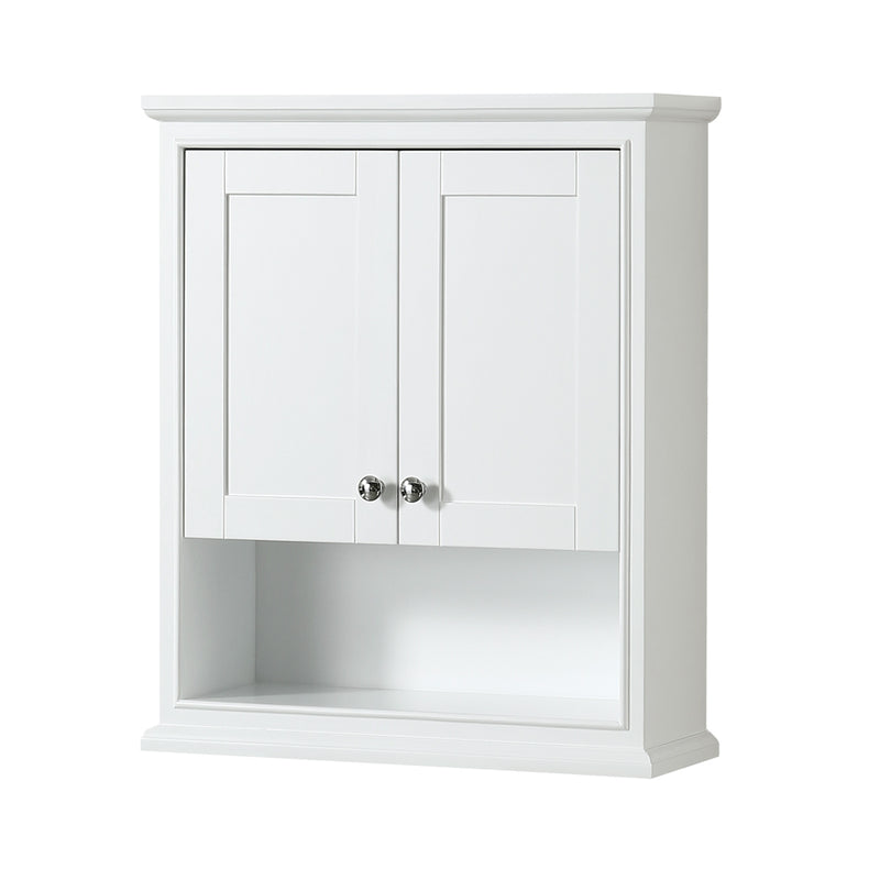 Wyndham Deborah 60" Single Bathroom Vanity In White with White Carrara Marble Countertop Undermount Square Sink and 58" Mirror WCS202060SWHCMUNSM58