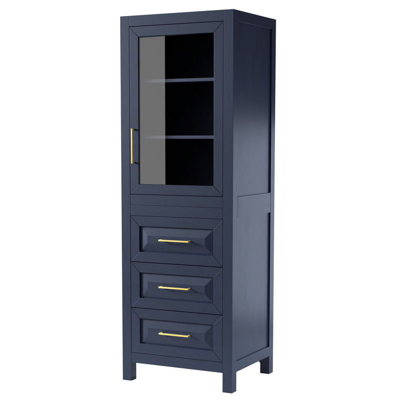 Wyndham Daria 80" Double Bathroom Vanity In Dark Blue No Countertop No Sink and 24" Mirrors WCV252580DBLCXSXXM24