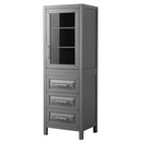 Wyndham Daria 80" Double Bathroom Vanity In Dark Gray No Countertop No Sink and Medicine Cabinet WCV252580DKGCXSXXMED