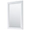 Wyndham Daria 72" Double Bathroom Vanity In White Light-Vein Carrara Cultured Marble Countertop Undermount Square Sinks Brushed Gold Trims and 24" Mirrors WCV252572DWGC2UNSM24