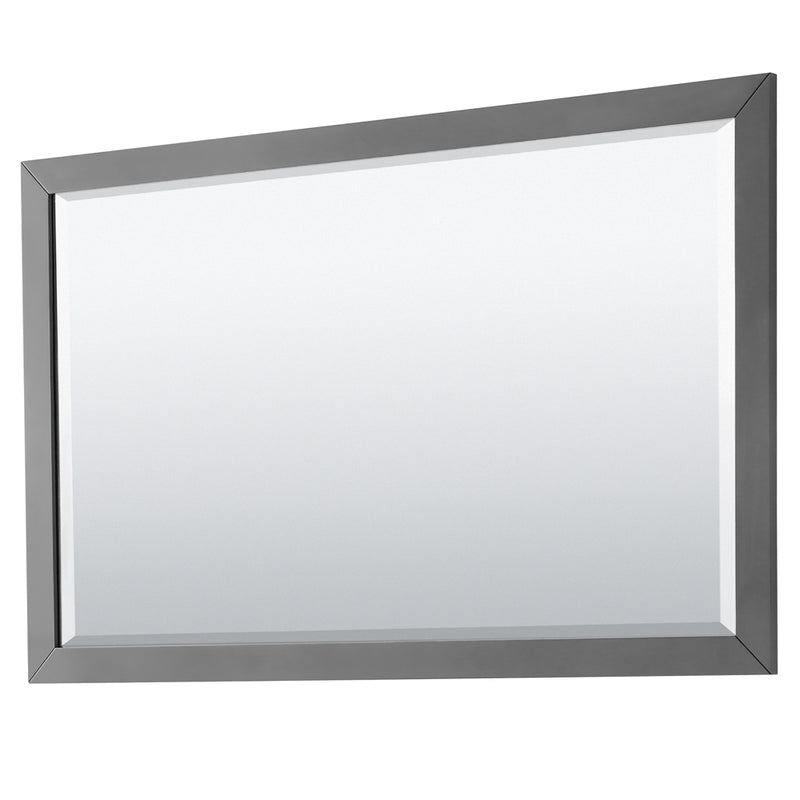 Wyndham Daria 60" Double Bathroom Vanity In Dark Gray Light-Vein Carrara Cultured Marble Countertop Undermount Square Sinks and 58" Mirror WCV252560DKGC2UNSM58