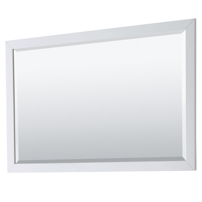 Wyndham Daria 60" Single Bathroom Vanity In White White Carrara Marble Countertop Undermount Square Sink Brushed Gold Trims and 58" Mirror WCV252560SWGCMUNSM58