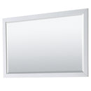 Wyndham Daria 60" Double Bathroom Vanity In White Light-Vein Carrara Cultured Marble Countertop Undermount Square Sinks and 58" Mirror WCV252560DWHC2UNSM58