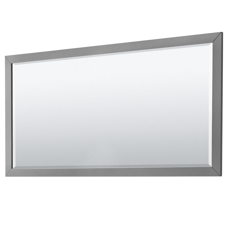 Wyndham Daria 80" Double Bathroom Vanity In Dark Gray White Carrara Marble Countertop Undermount Square Sink and 70" Mirror WCV252580DKGCMUNSM70