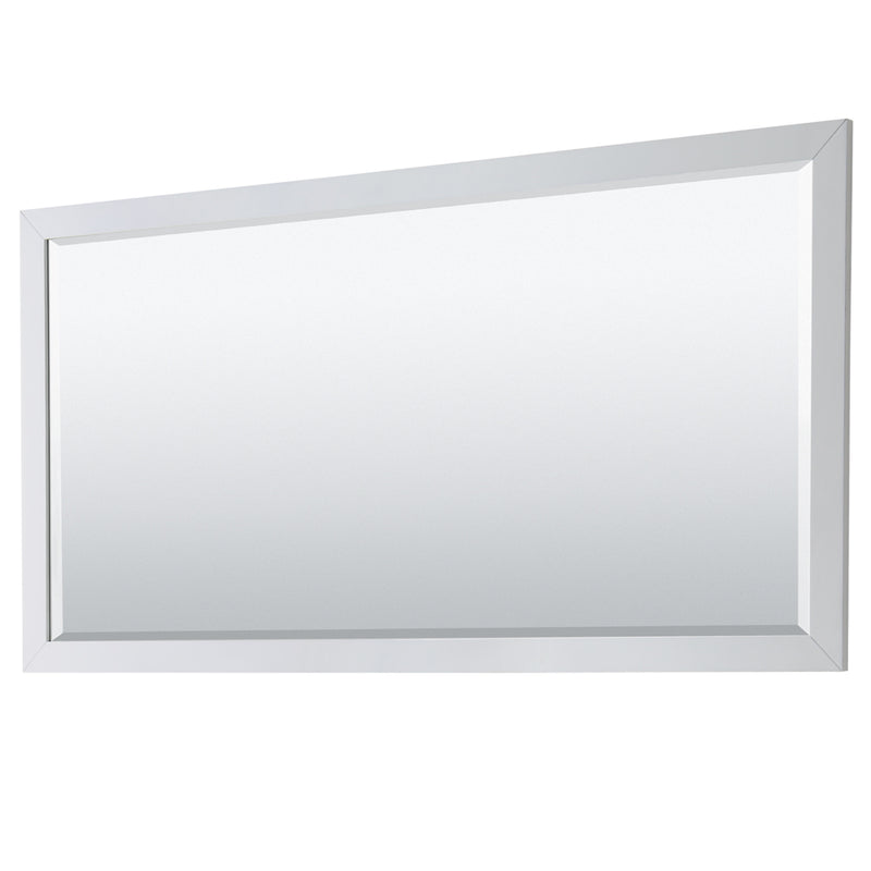 Wyndham Daria 80" Double Bathroom Vanity In White Light-Vein Carrara Cultured Marble Countertop Undermount Square Sinks and 70" Mirror WCV252580DWHC2UNSM70