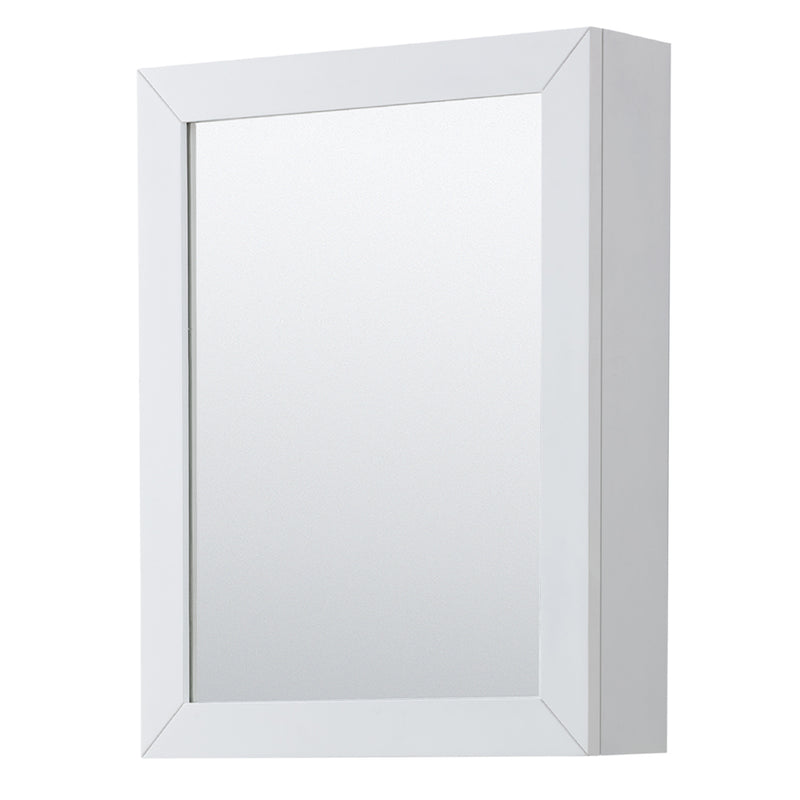 Wyndham Daria 60" Double Bathroom Vanity In White Light-Vein Carrara Cultured Marble Countertop Undermount Square Sinks and Medicine Cabinets WCV252560DWHC2UNSMED