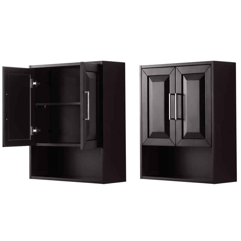 Wyndham Daria Over-Toilet Wall Cabinet - Dark Espresso WCV2525WCDE