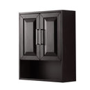 Wyndham Daria 60" Double Bathroom Vanity In Dark Espresso White Cultured Marble Countertop Undermount Square Sinks and Medicine Cabinets WCV252560DDEWCUNSMED