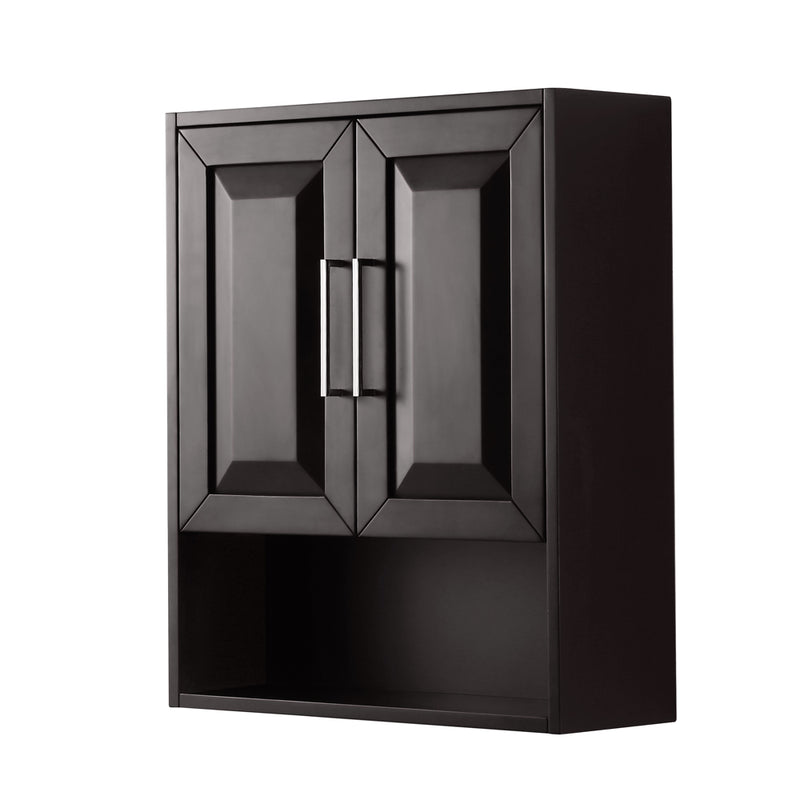 Wyndham Daria 80" Double Bathroom Vanity In Dark Espresso No Countertop No Sink and 24" Mirror WCV252580DDECXSXXM24