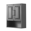 Wyndham Daria 60" Double Bathroom Vanity In Dark Gray No Countertop No Sink and 58" Mirror WCV252560DKGCXSXXM58