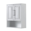 Wyndham Daria 36" Single Bathroom Vanity In White White Carrara Marble Countertop Undermount Square Sink Brushed Gold Trims and 24" Mirror WCV252536SWGCMUNSM24