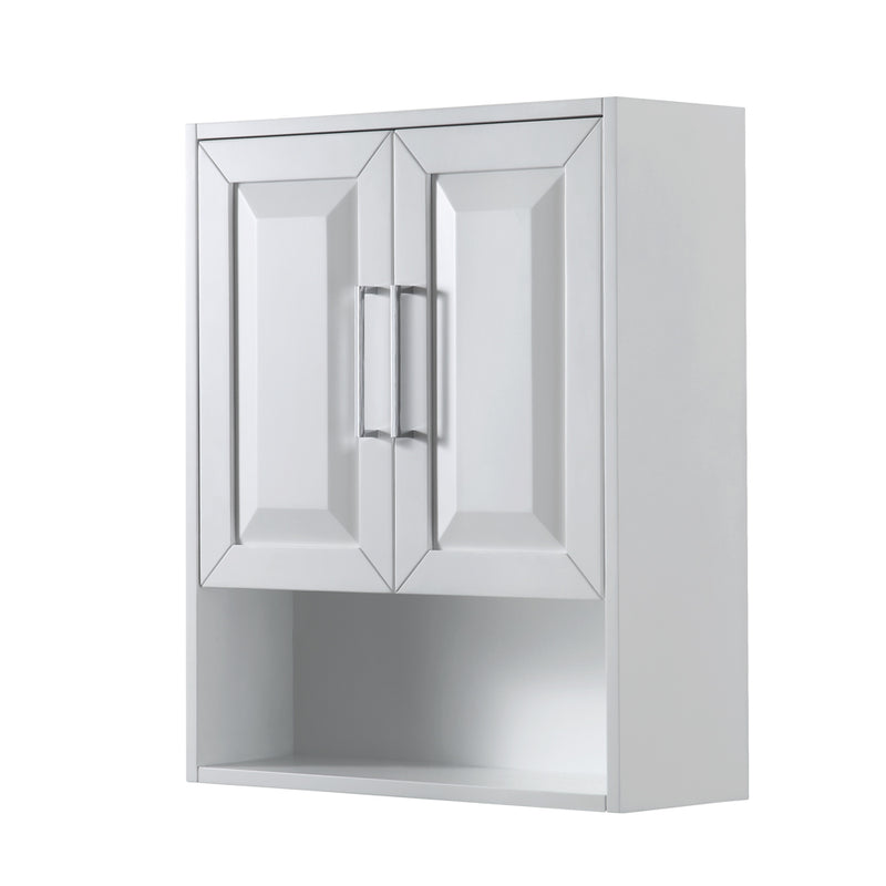 Wyndham Daria 72" Double Bathroom Vanity In White Light-Vein Carrara Cultured Marble Countertop Undermount Square Sinks and 70" Mirror WCV252572DWHC2UNSM70