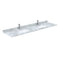 Wyndham Miranda 84" Double Bathroom Vanity In White White Carrara Marble Countertop Undermount Square Sinks Brushed Nickel Trim 70" Mirror WCF292984DWHCMUNSM70