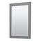 Wyndham Miranda 30" Single Bathroom Vanity In Dark Gray 4" Thick Matte White Solid Surface Countertop Integrated Sink Matte Black Trim 24" Mirror WCF292930SGBK4INTM24