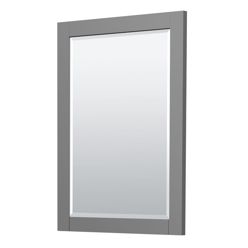 Wyndham Miranda 30" Single Bathroom Vanity In Dark Gray No Countertop No Sink Brushed Nickel Trim 24" Mirror WCF292930SKGCXSXXM24