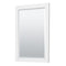 Wyndham Miranda 30" Single Bathroom Vanity In White White Carrara Marble Countertop Undermount Square Sink Brushed Gold Trim 24" Mirror WCF292930SWGCMUNSM24