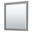 Wyndham Miranda 36" Single Bathroom Vanity In Dark Gray Matte White Solid Surface In 1.25" Thickness Integrated Sink Brushed Nickel Trims and 34" Mirror WCF292936SKGK1INTM34