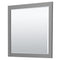 Wyndham Miranda 36" Single Bathroom Vanity In Dark Gray No Countertop No Sink Brushed Nickel Trims and 34" Mirror WCF292936SKGCXSXXM34