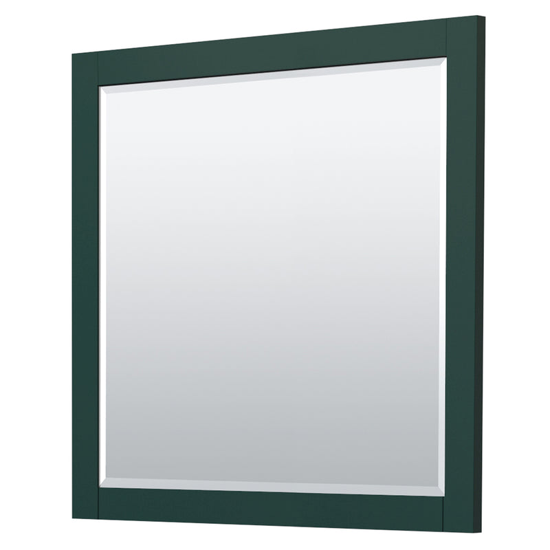 Wyndham Miranda 36" Single Bathroom Vanity In Green White Cultured Marble Countertop Undermount Square Sink Brushed Nickel Trim 34" Mirror WCF292936SGEWCUNSM34