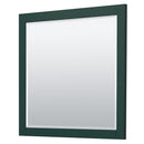 Wyndham Miranda 42" Single Bathroom Vanity In Green Light-Vein Carrara Cultured Marble Countertop Undermount Square Sink Matte Black Trim 34" Mirror WCF292942SGKC2UNSM34