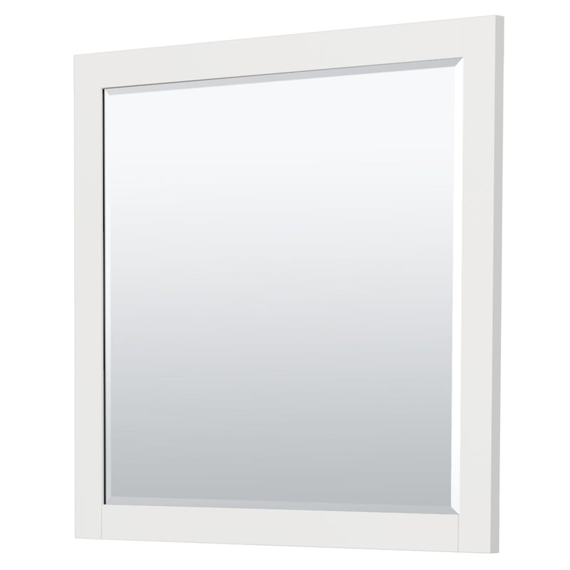 Wyndham Miranda 42" Single Bathroom Vanity In White White Cultured Marble Countertop Undermount Square Sink Brushed Nickel Trims and 34" Mirror WCF292942SWHWCUNSM34