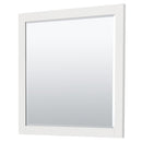 Wyndham Miranda 36" Single Bathroom Vanity In White No Countertop No Sink Black Trims and 34" Mirror WCF292936SWBCXSXXM34