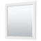 Wyndham Miranda 42" Single Bathroom Vanity In White No Countertop No Sink Black Trims and 34" Mirror WCF292942SWBCXSXXM34