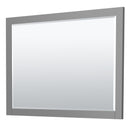 Wyndham Miranda 48" Single Bathroom Vanity In Dark Gray Matte White Solid Surface In 4" Thickness Integrated Sink Brushed Nickel Trims and 46" Mirror WCF292948SKGK4INTM46