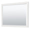 Wyndham Miranda 48" Single Bathroom Vanity In White No Countertop No Sink Black Trims and 46" Mirror WCF292948SWBCXSXXM46