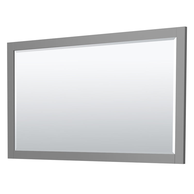 Wyndham Miranda 60" Single Bathroom Vanity In Dark Gray Matte White Solid Surface In 1.25" Thickness Integrated Sink Brushed Gold Trims and 58" Mirror WCF292960SGGK1INTM58