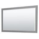 Wyndham Miranda 60" Single Bathroom Vanity In Dark Gray Matte White Solid Surface In 4" Thickness Integrated Sink Brushed Gold Trims and 58" Mirror WCF292960SGGK4INTM58