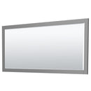 Wyndham Miranda 84" Double Bathroom Vanity In Dark Gray No Countertop No Sink Brushed Nickel Trim 70" Mirror WCF292984DKGCXSXXM70