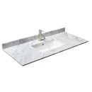 Wyndham Margate 48" Single Bathroom Vanity In Dark Gray White Carrara Marble Countertop Undermount Square Sink and No Mirror WCV303048SKGCMUNSMXX